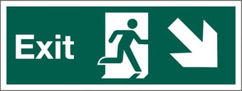 picture of Exit Pointing South East Sign LARGE - 600 x 200Hmm  - Rigid Plastic - [AS-SA48-RP]