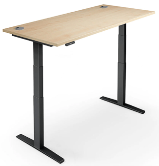 picture of Yo-Yo DESK PRO 2+ Black Frame with Oak Desk Top - YYO-YD-PRO-2P-B/1200700OAK