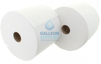 picture of Galleon Forecourt Rolls - 2 Ply - White - Twin Pack - 28cm x 20cm - 1800 Sheets Per Roll - 2 Rolls - [GU-5213] - (LP)