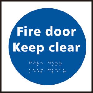 Picture of Fire door Keep clear - Taktyle (150 x 150mm) - SCXO-CI-TK0701BSI