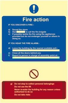 Picture of Spectrum Fire Action Procedure - Photolum. 200 x 300mm - [SCXO-CI-12434]