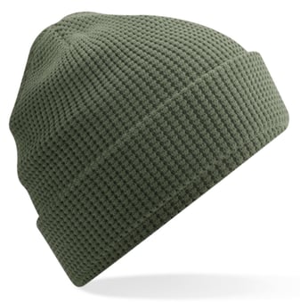 picture of Beechfield Organic Cotton Waffle Beanie - Olive Green - [BT-B52N-OLG]