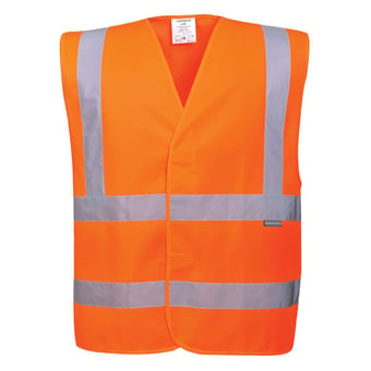 Picture of Portwest - C470 - Orange Hi-Vis Two Band & Brace Vest - PW-C470ORRS