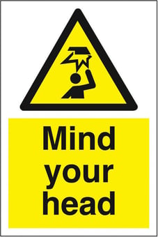 Picture of Mind Your Head Sign LARGE - 400 x 600Hmm - Rigid Plastic [AS-WA44-RP]