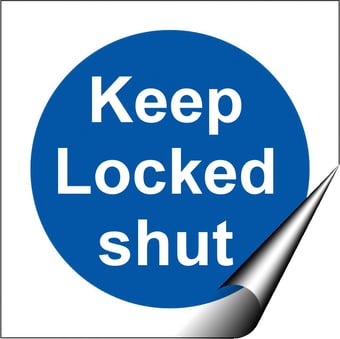 picture of Keep Locked Shut LARGE - BS5499 Part 1 & 5 - 150 X 150Hmm - Self Adhesive Vinyl - [AS-MA152-SAV]