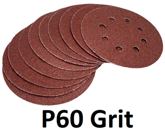 picture of Amtech 10pc Circular Sanding Disc Sheet Set - P60 Grit 125mm - [DK-V4080]