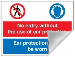 Picture of No Entry Without Ear Protection Sign - 400 x 300Hmm - Self Adhesive Vinyl - [AS-MA100-SAV]