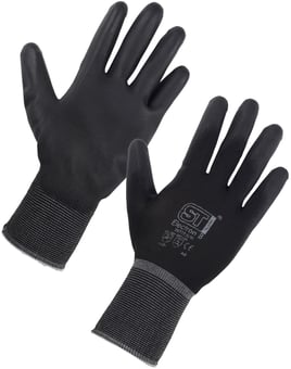 Picture of Supertouch Black Fixer PU Coat Nylon Gloves - ST-28772