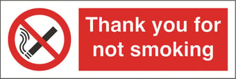 Picture of Thank You for Not Smoking Sign LARGE - 600 X 200Hmm - Rigid Plastic - [AS-PR6-RP]