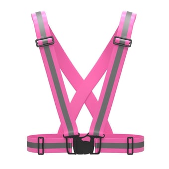 Picture of Pink High Visibility Cycling Jogging Reflective Vest, Bib, Brace, Sash, One Size Fits All - [HG-P-REFVEST] - (DISC-W)