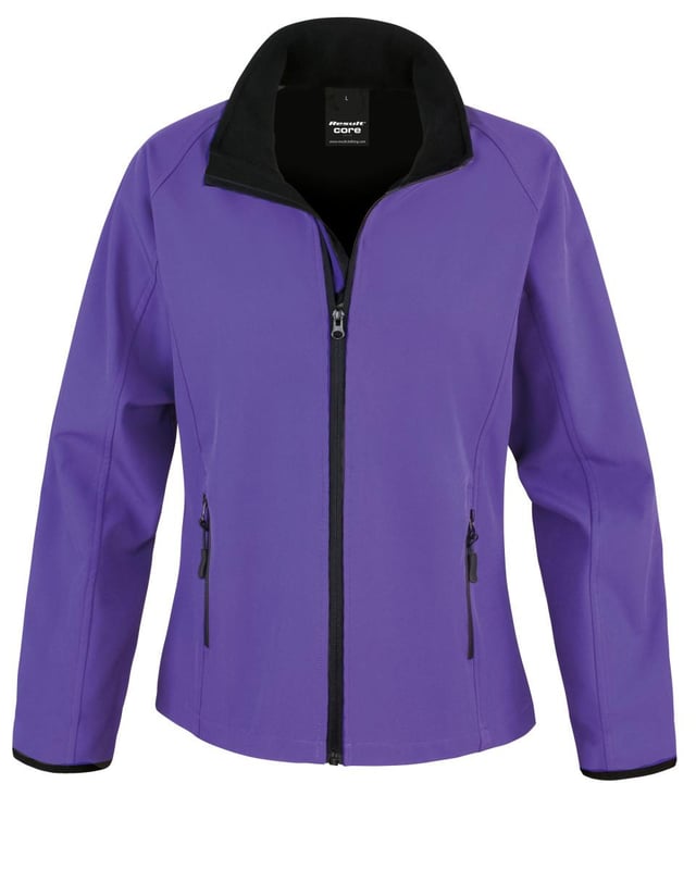 picture of Result Core Ladies' Printable Softshell Purple/Black Jacket - BT-R231F-PRPL/BLK