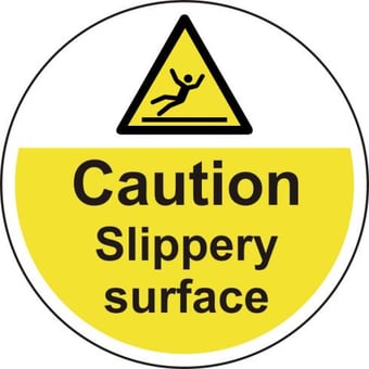 picture of Spectrum 400mm dia. Caution Slippery Surface Floor Graphic - SCXO-CI-13040