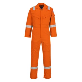 picture of Portwest - Orange Anti-Static Flame Resistant Super Lightweight Coverall - Regular Leg - PW-FR21ORR