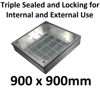 picture of Triple Sealed and Locking for Internal and External Use - Recessed Aluminium Cover - 900 x 900mm - [EGD-TSL-60-9090]