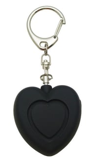 picture of Rubber Face Black Heart Personal Alarm With Led - 125dB - [MEO-MSA-801S] - (DISC-W)