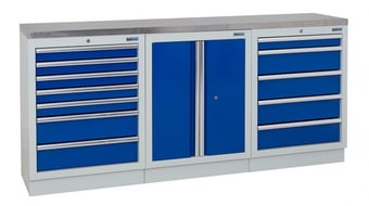 picture of BiGDUG 2041mm Wide Workbench - 7 Drawer Cabinet - 2 Door Cupboard - 5 Drawer Cabinet - Stainless - [BDU-TGC514GBS] - (LP)