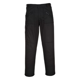 Picture of Portwest Superior Black Comfort Action Trousers - Short Leg 29 Inch - 245g - PW-S887BKS