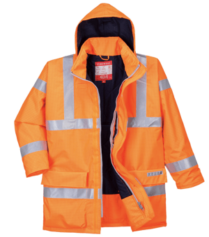 Picture of Portwest - Orange Flame Retardant Anti-Static Hi-Vis Jacket - PW-S778ORR