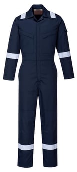picture of Portwest Bizflame Plus Ladies Antistatic Flame Retardant Navy Blue Coverall - Reg Leg - PW-FR51NAR