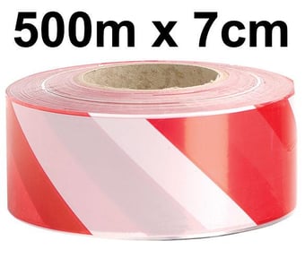 picture of JSP - Non Adhesive Red and White Zebra Safety and Hazard Warning Tape - 7cm x 500m - [JS-HDH001-005-400]