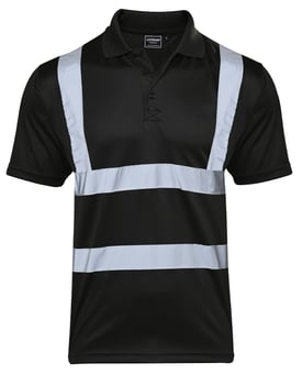 picture of Supertouch Hi Vis Black Bird Eye Polo Shirt - ST-SHV-30171