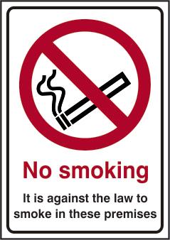 picture of Spectrum No Smoking It Is Against The Law To Smoke In These Premises – RPVC 148 x 210mm - SCXO-CI-11855