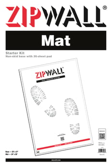picture of ZipWall® Mat Starter Kit - Non-skid Base With 30 Sheet Pad - 64cm x 95cm x 1cm - [ZP-ZWTM]