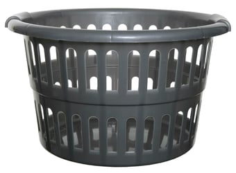 picture of Whitefurze 48cm Round Laundry Basket - Silver - [WHF-H191C2]