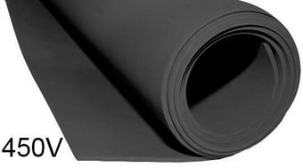 picture of Black Rubber Electrical Safety Mat - Max Working Voltage 450V - 1 Mtr x 1000mm - [BD-642300-BK-01] - (DISC-Y)