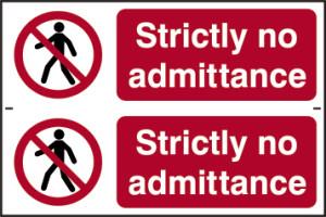 picture of Spectrum Strictly No Admittance – PVC 300 x 200mm - SCXO-CI-0609