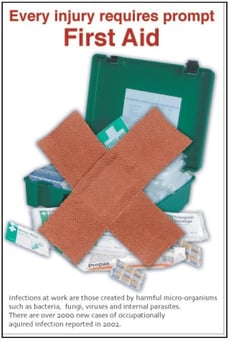 picture of Every Injury Requires Prompt First Aid Poster - 525 x 775Hmm - Encapsulated Paper - [AS-POS20]