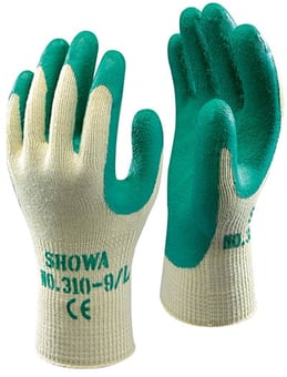 picture of Showa 310 Green Latex Grip Gloves - GL-SHO3100