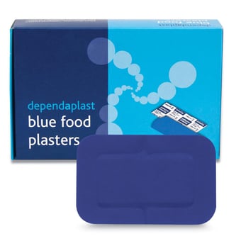 picture of Dependaplast - Blue Food Area Plasters  - 7.5cm x 5cm - Box of 50 - [RL-545]