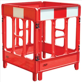 Picture of JSP - Red 4 Gated Workgate System - Red Panels with Reflective Top - JS-KBC023-000-600