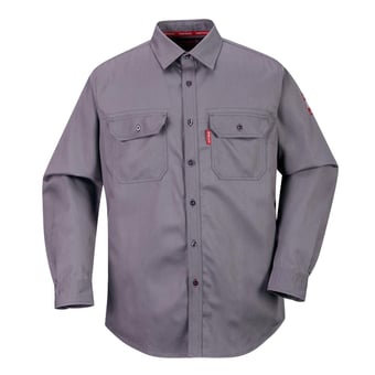 picture of Portwest - Grey Bizflame 88/12 FR Shirt - PW-FR89GRR