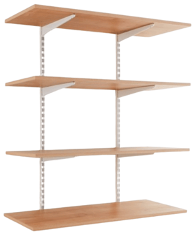 Picture of BiGDUG Office Wall Mounted Shelving Kit - 1200h x 1000w x 300d mm - 4 Oak Melamine Levels - [BDU-TSW1234OO]