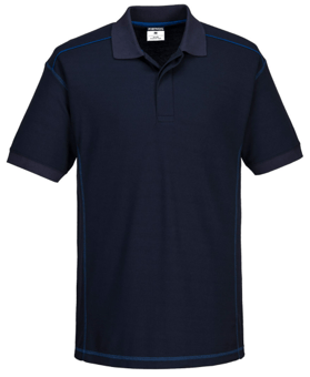 picture of Portwest - Essential Two Tone Polo Shirt - Polyester - Cotton - Navy/Royal Blue - PW-B218NRR