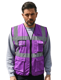 picture of Korntex Purple Hi Vis Executive Multifunction Vest - AP-KXEXECPU