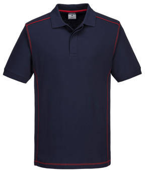 picture of Portwest - Essential Two Tone Polo Shirt - Polyester - Cotton - Navy Blue/Red - PW-B218NRE