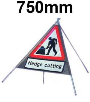 picture of Roll-up Traffic Signs - Hedge Cutting LARGE - Class 1 Ref BSEN 1899-1 2001 - 750mm Tri. - Reflective - Reinforced PVC - [QZ-7001.750.EF-V.750.HCUT]