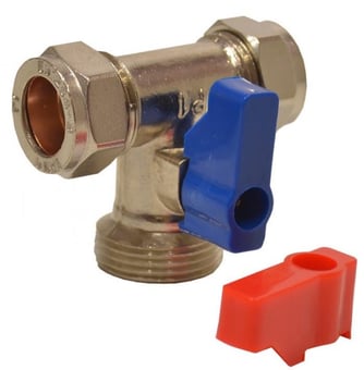 picture of Tee 15mm x 3/4" BSP Appliance Stop Valve - CTRN-CI-PA108P