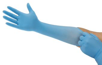 picture of Ansell TouchNTuff 93-163 Disposable Nitrile Blue Glove - Box of 50 - AN-93-163