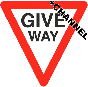 picture of Traffic Give Way Triangle Sign With Fixing Channel - FIXING CLIPS REQUIRED - Class 1 Ref BSEN 12899-1 2001 - 600mm Tri. - Reflective - 3mm Aluminium - [AS-TR22-ALUC]