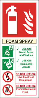 picture of Foam Fire Extinguisher Instruction Sign - 82 X 202Hmm - Rigid Plastic - [AS-EN4-RP]