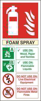 Picture of Foam Fire Extinguisher Instruction Sign - 82 X 202Hmm - Rigid Plastic - [AS-EN4-RP]