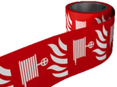 picture of Fire Labels On a Roll - Fire Hose Reel - Self Adhesive Vinyl - 100mm x 100Hmm - [AS-FDR11]