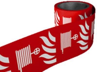 Picture of Fire Labels On a Roll - Fire Hose Reel - Self Adhesive Vinyl - 100mm x 100Hmm - [AS-FDR11]
