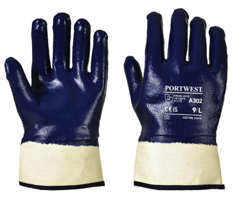 picture of Portwest A302 Fully Dipped Nitrile Safety Cuff Navy - PW-A302NAR