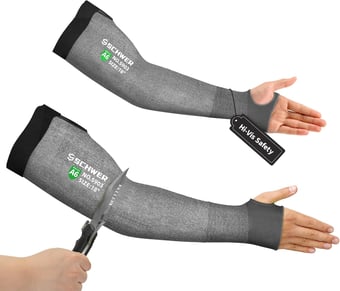 picture of Schwer Cut Resistant F Arm Sleeves - 18 Inch - Grey - Pair - [CAS-S903]