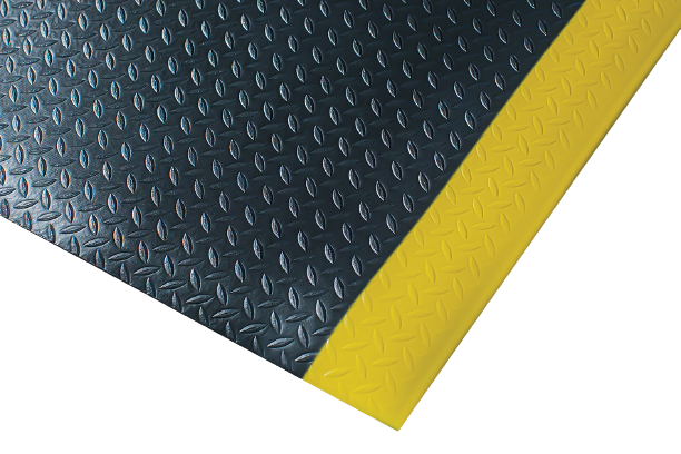 Picture of Kumfi Diamond Anti-Fatigue Mat Black/Yellow - 120cm x 1m - [BLD-KD48BY]